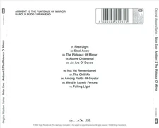 HAROLD BUDD/BRIAN ENO - AMBIENT 2: THE PLATEAUX OF MIRROR NEW CD