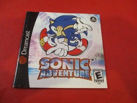 Sonic Adventure Sega Dreamcast Instruction Manual Booklet + Back Cover Art ONLY