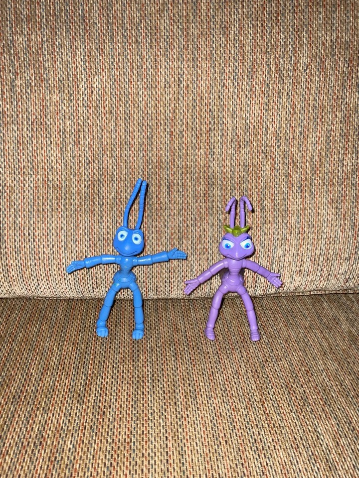 Vintage Lot Disney Pixar A Bugs Life Action Figures Hopper Mandy Flik ...