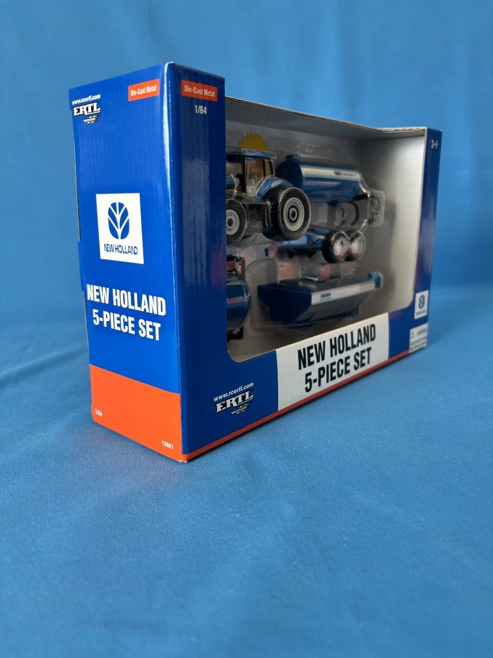 1/64 ERTL Diecast 2004 New Holland 5-piece Set TG230 Tractor with C &J Equipment - Image 4 of 4
