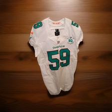 2014 Game Worn  Used NFL Nike Miami Dolphins Walton Road Jersey W/ 50 Anni Patch