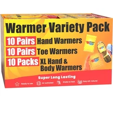 Hand, Toe, & XL Body and Hand Warmers - Variety Pack, 10 Pairs Hand Warmers, ...