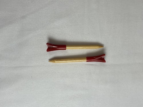 100 Hurricane Golf 2 3/4" Natural Wood/Red Golf Tees 15 Count 1500 Total - Picture 3 of 3