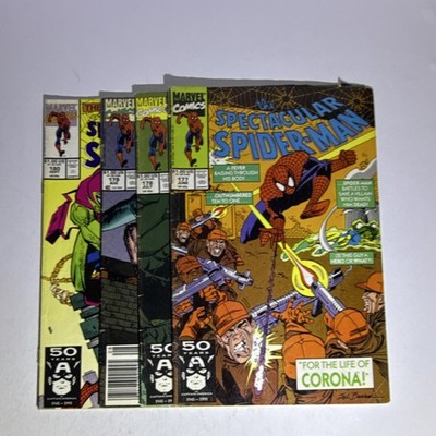 Marvel Comics The Spectacular Spider-Man #177-180 Comic Book Lot Copper Age Spi 