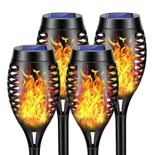 12 Pack 12 LED Solar Power Torch Flame Flickering Light Outdoor Garden Lawn Lamp
