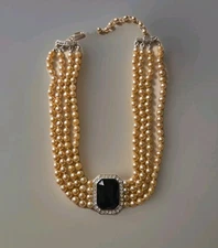 Kenneth Jay Lane KJL PRINCESS DIANA Pearl Sapphire Necklace