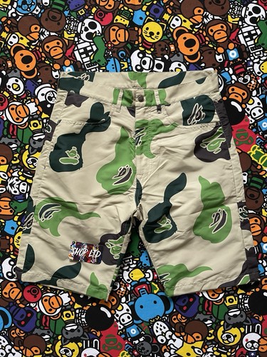 A Bathing Ape Neon Green Ape Head Shorts