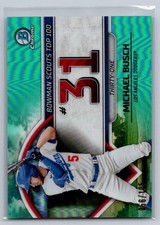 2023 Bowman #BTP-31 Michael Busch Bowman Scouts Top 100 Aqua Refractors #/125