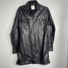 ABERCROMBIE & FITCH Faux Leather Dress Size Small Tall Black NEW Rocker Band