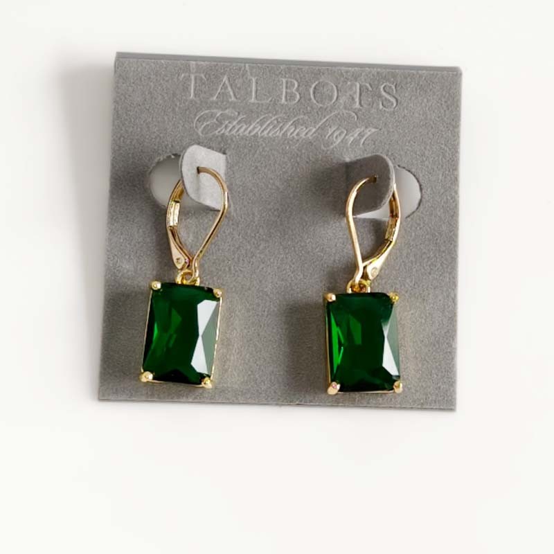 New Talbots Crystal Square Drop Earrings Gift Chic Women Party Vacation Jewelry