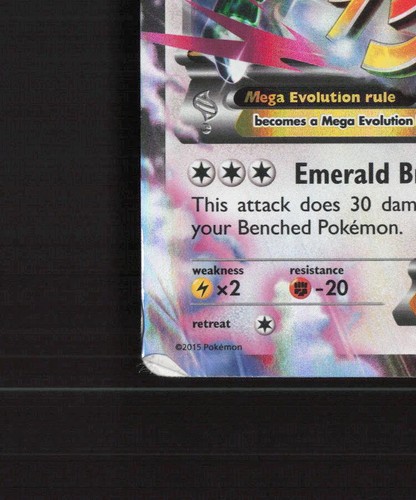Mega M Rayquaza EX 76/108 Roaring Skies Ultra Rare Holo Pokemon Card DMG - Picture 5 of 10