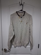 Vintage Red Head Men s Cable Knit Deer  Sweat...