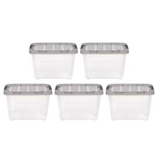IRIS 19 Qt. Plastic Storage Bins w Lids Stackable Containers Totes 5 Pack