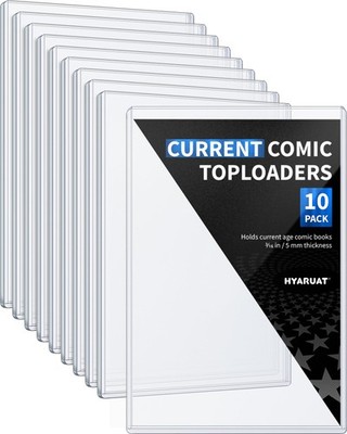 HYARUAT Comic Book Top Loaders for Current, Current Comic, Clear Light Blue