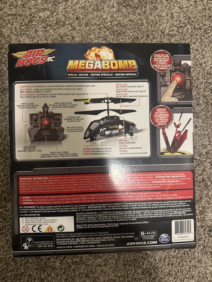 Nuevo en caja exclusivo de Walmart (RARO) AIR HOGS RC MEGABOMB bomba helicóptero de lanzamiento Foto 2 de 4