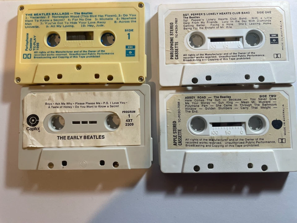 beatles audio cassette tapes x4 abbey road sgtpeppers ballads early beatles - Image 3 of 4
