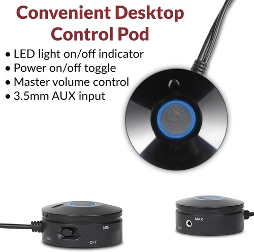 Versatile 2.1 Multimedia Speaker System with 5.25 Inch Subwoofer - Black Finish - Picture 5 of 9