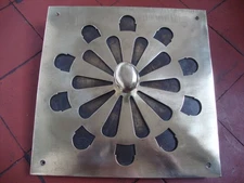 Super antique solid brass hit and miss air vent 12" square William Tonks and Son