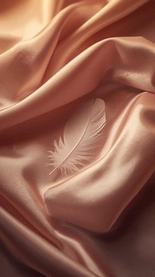 White Feather Silk Fabric Phone Wallpaper Soft Calm Neutral Aesthetic Background