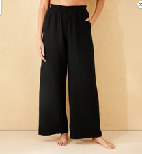 Shade  Shore Women's Gauze Cover Up Pants Black XL