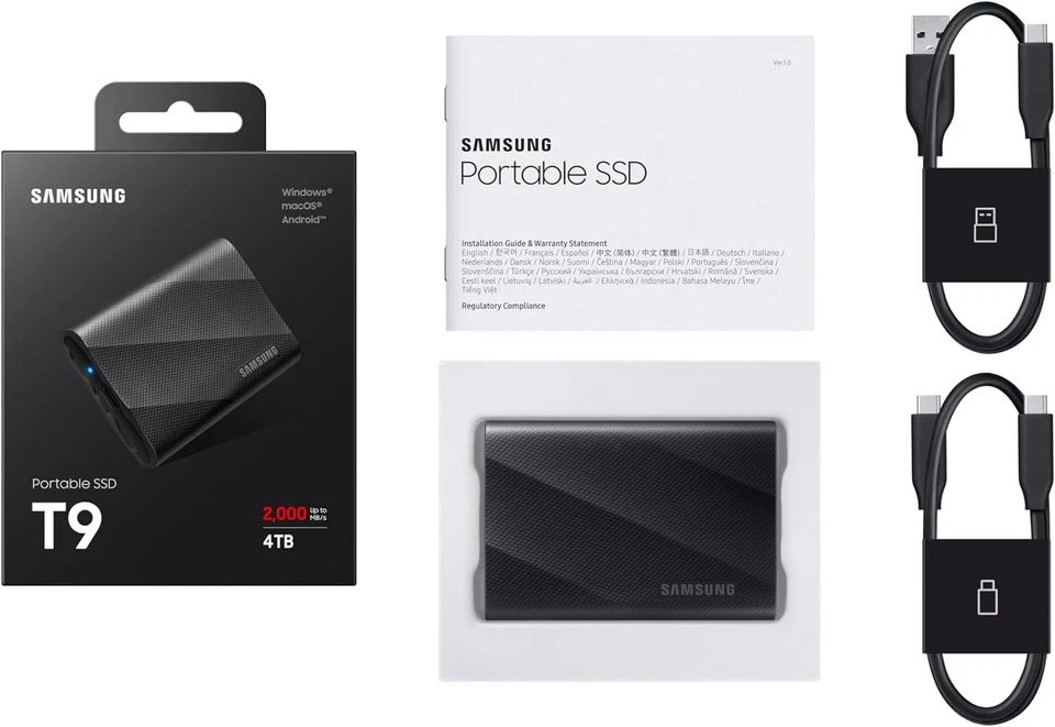 Samsung T9 Portable SSD 4TB, Up to 2,000MB/s, USB 3.2 Gen 2x2 External Solid Sta - Image 3 of 4
