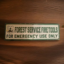 Vintage US Forestry Service Porcelain Sign National Park Service 20"x 6" Gas Oil