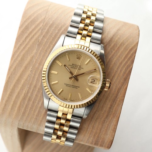 Rolex Datejust Midsize 31mm 68273 18K Yellow Gold Steel Champagne Dial Watch