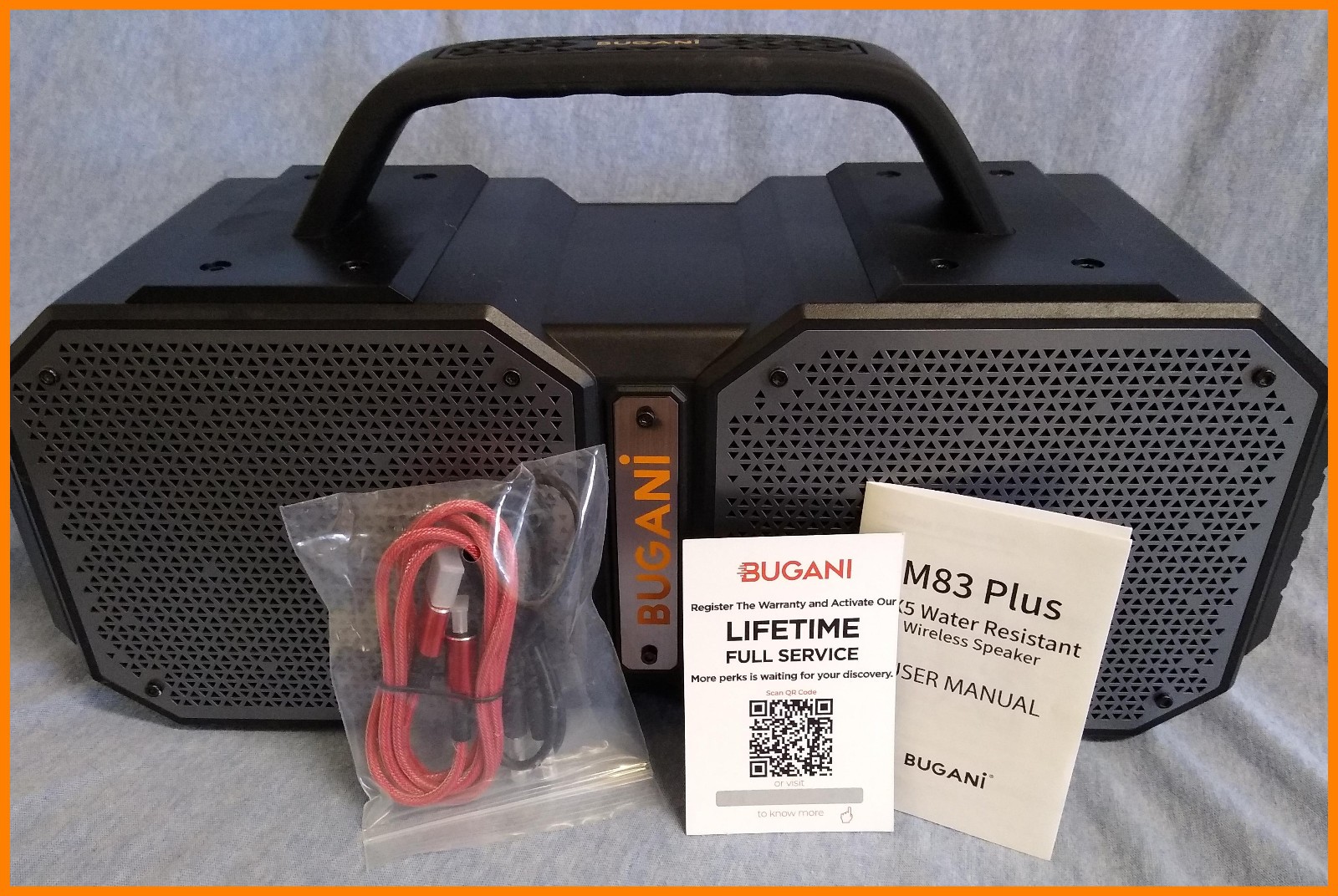 NEW in the Box BUGANI M83 Plus Wireless Bluetooth IPX5 Outdoor Speaker - Thumbnail 3