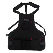 23 in. 16-Pocket Black Canvas Bib Tool Work Apron