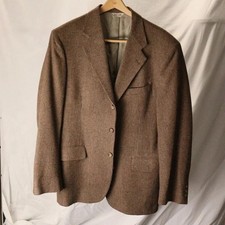 Sports jacket blazer 100% wool made in the USA, Brown heather men's LT