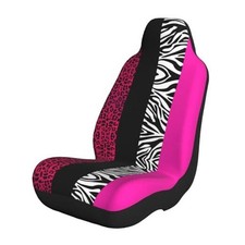 Hot Leopard Zebra Animal Stripes Car Seat Cover Front Seat Protector 1 Pink