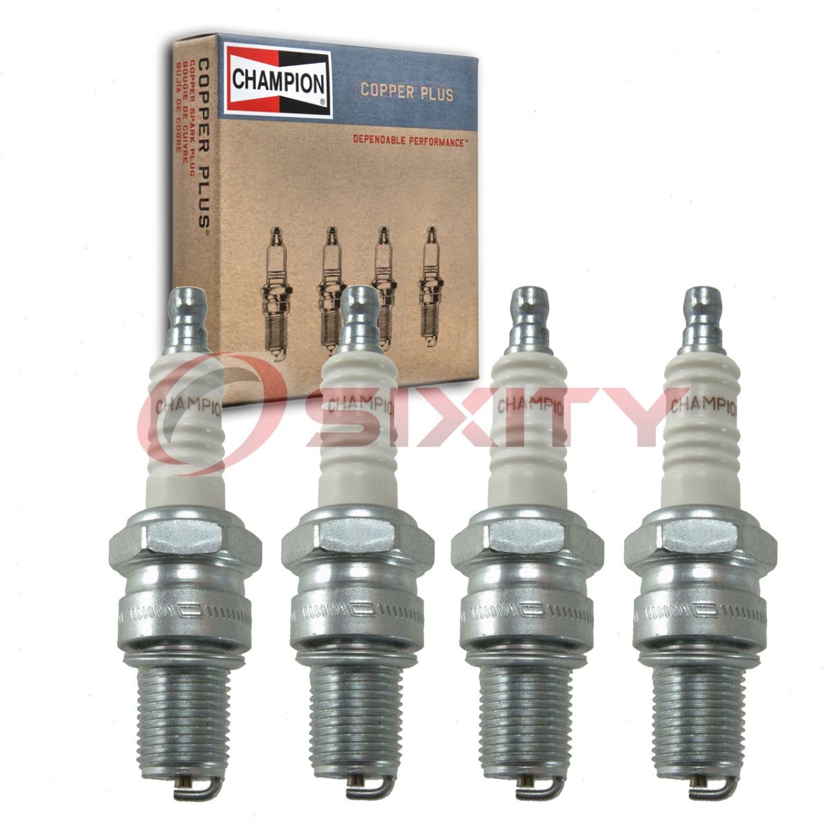 4 pc Champion Copper Plus Spark Plugs for 1963-1967 Nissan 411 1.3L L4 nf