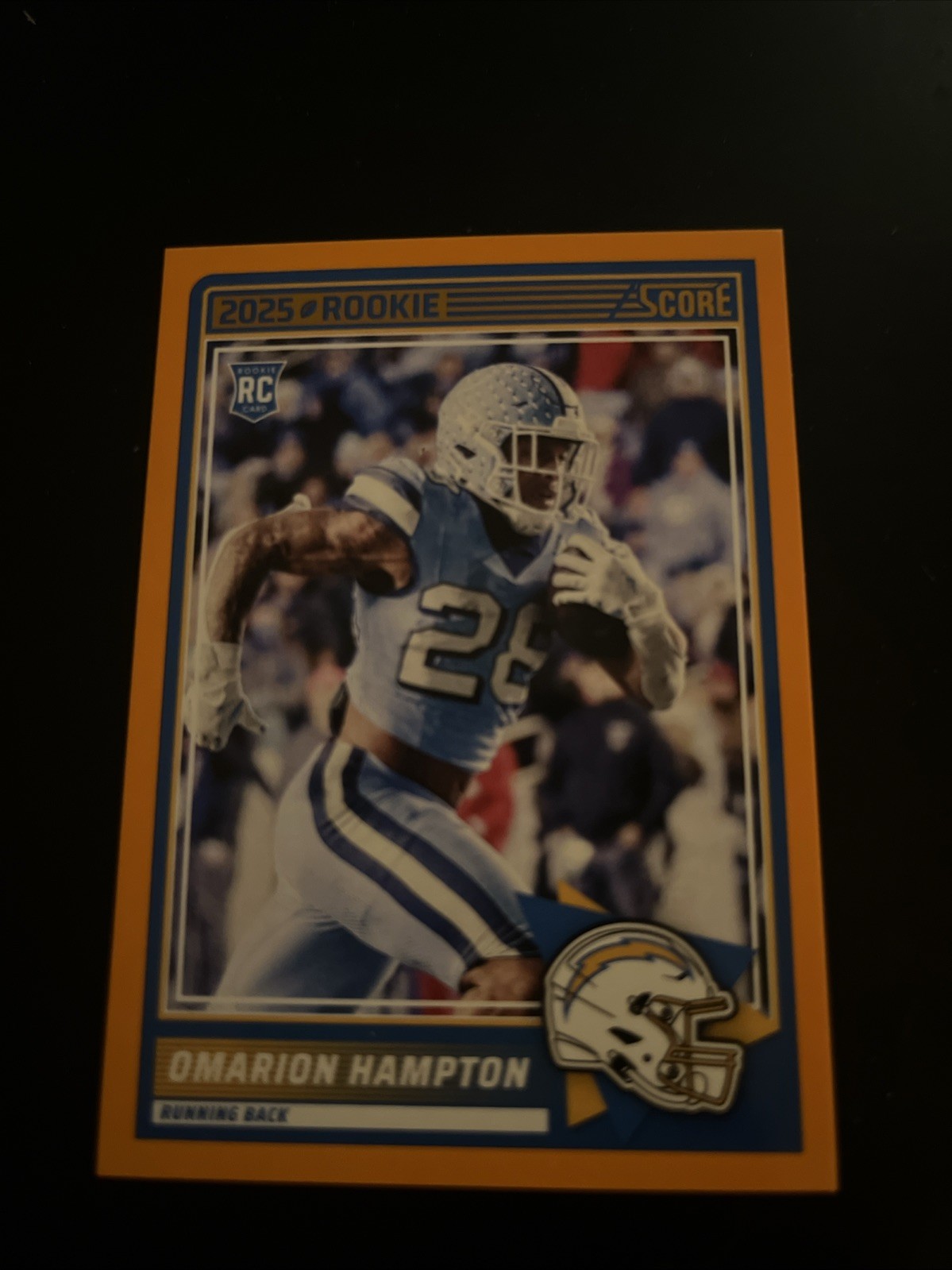 2025 Score - Rookies Omarion Hampton #37 (RC) Chargers Orange Color Match