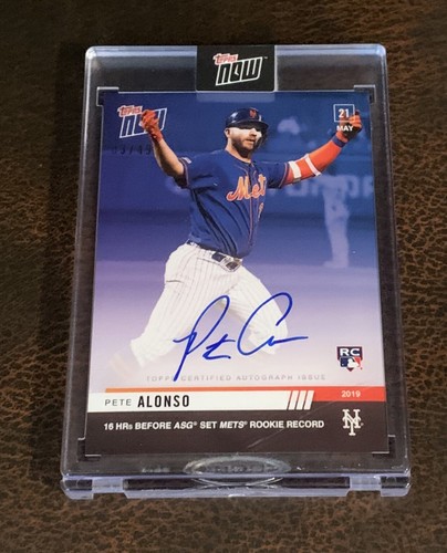 2019 TOPPS NOW #257B PETE ALONSO AUTO # 3/49 - 16° ORA PRIMA DEL RECORD ASG METS - Foto 1 di 2