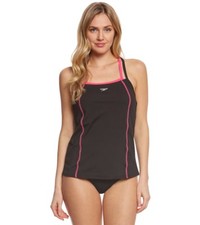 New Speedo Sport Fit Swimsuit Bikini Tankini Top Size 8 Power pink