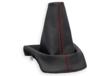 FÜR PEUGEOT 208 SCHALTMANSCHETTE SCHALTSACK NATURLEDER NAHT ROT