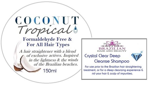 Tropical Coconut Brazilian Keratin Blow Dry Straight Hair Treatment DIY Home Kit - Picture 7 of 7