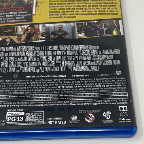 Central Intelligence (Blu-ray, 2016) Kevin Hart The Rock - Imagen 9 de 12