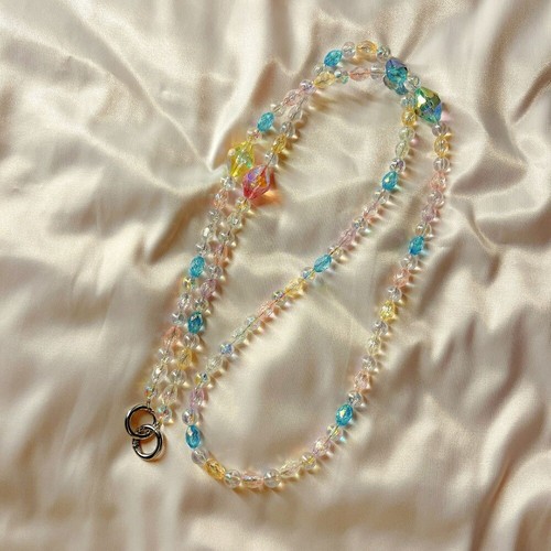 Candy Color Crossbody Bag Strap Chain Beaded Cell Phone Lanyard - Photo 10 sur 10