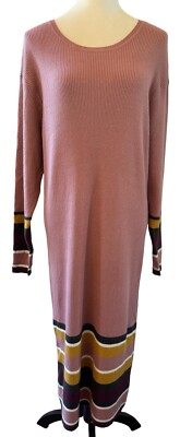 Anthropologie Saturday Sunday Pink Long Sleeve Parvati Sweater Dress Size XL NWT