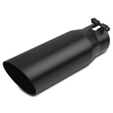 2.75 Inlet - 3.5 Outlet 12 Long Exhaust Tip Black Stainless Steel Angle-cut 2.75 Inlet - 3.5 Outlet 12 Long Exhaust Tip Black Stainless Steel Angle-cut