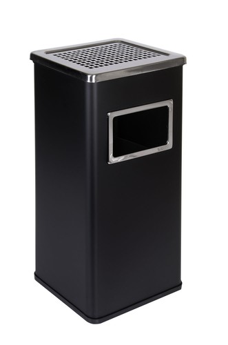 Standaschenbecher Mülleimer Aschenbecher 61cm 45 Liter Schwarz SIlber - Bild 3 von 21