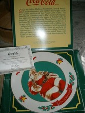 Vtg Coca Cola Collector's Plate Father Christmas Santa Claus 1990
