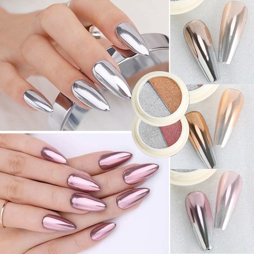Specchio due colori polvere unghie decorazione nail art cromo pigmento polvere glitter - Foto 2 di 19