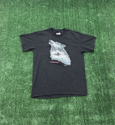 Youth VTG 1995 Colorado Wolf Wilderness Wolf Paws Graphic Shirt sz Youth Large - Picture 8 of 8