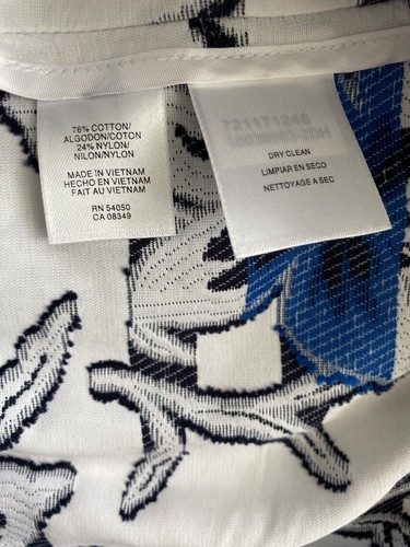 Jones New York Womens White Jacket Sz 12 Blue Floral Career NWT Martinique $229 - Picture 4 of 7