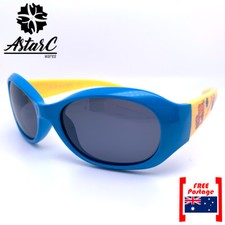 Blue Yellow Rectangle Cycling Acetate Polarised Sunglasses Kids/Boys/Girls/TR90