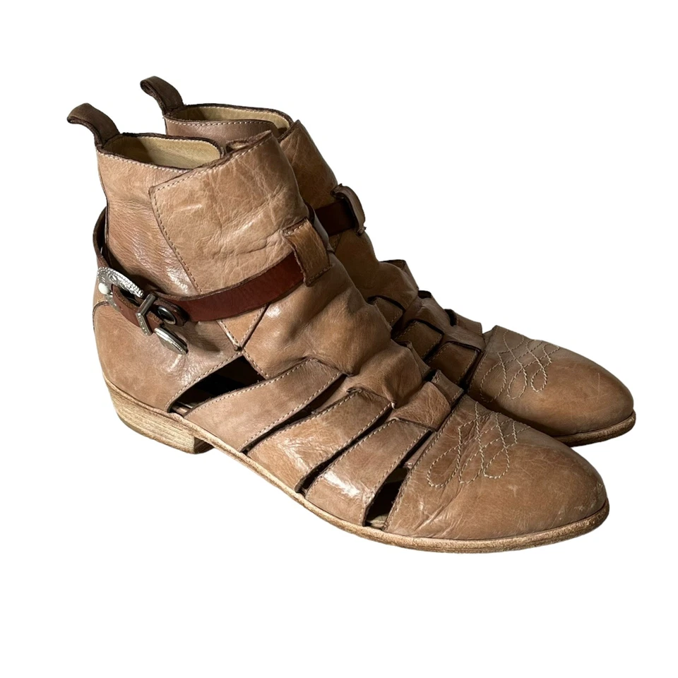 Botas al tobillo STEVEN By Steve Madden recortadas cuero envejecido para mujer talla 38 Foto 2 de 4