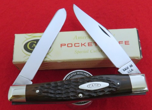 Case XX Lumberjack Moose Knife 1977 All Nickel AAA+ BONE OLD BOX GREAT Mint NR