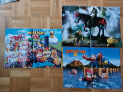 3 Poster Mario Kart Star Wars Diddy Kong Zelda Link Epona Donkey Kong A3 Sega